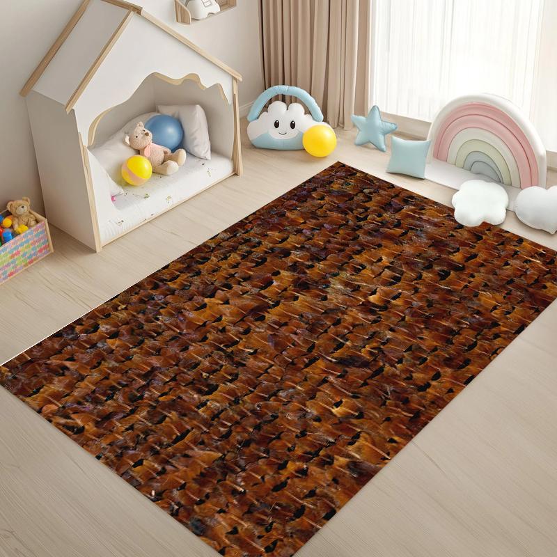 Bohemian Feather Inspired Print Area Rug, Soft Non-Slip Floor Mat for Living Room Bedroom Kitchen Office Home Decor