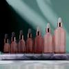 Dropper Bottles Refillable 5-100ML Rose Gold Lid Cosmetic Container Glass Aromatherapy Liquid For Essential Massage Oil Pipette