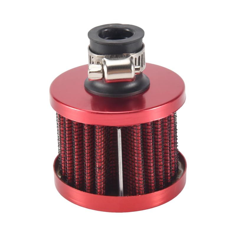 13Mm Oil Mini Breather Cold Air Filter Fuel Crankcase Engine For Car Color:Silver
