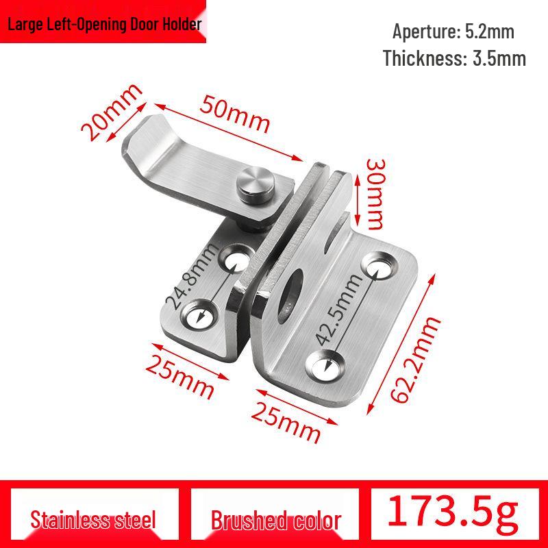 90° Anti-Theft Bathroom Sliding Door Latch Clasp with Old-Fashioned Hinge Bolt
