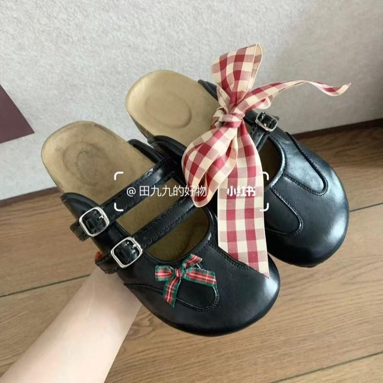 Fashion ballet style sweet slippers summer French niche breathable soft sole casual versatile Mary Jane shoes