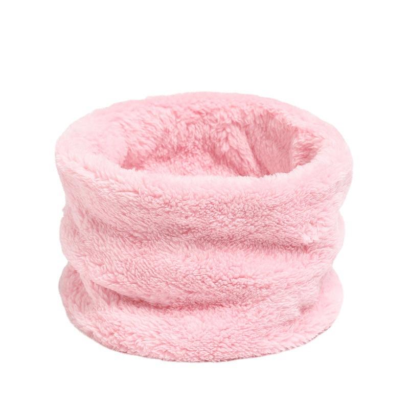 Varm halsvarmer for kvinner ensfarget korallfløyel skjerf vinter allsidig høy hals bomull myk berøring halsvarmer