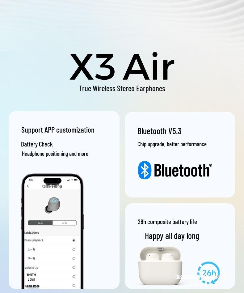 Edifier X3 AIR True Wireless Noise-Cancelling Bluetooth Earbuds - Waterproof Gaming and Sports.