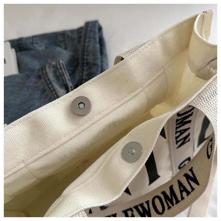 2025 Women's Color-Blocking Canvas Handbag: Trendy Crossbody & Shoulder Bag with Colorful Strap