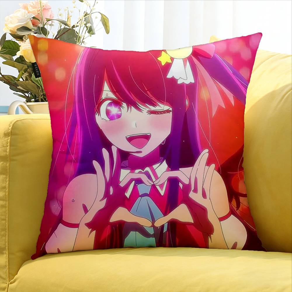 Ai HHoshino OOshi No Ko Anime   Various Sizes Square Pillow Case For Car Home Bedchamber Decor