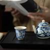 Soda Glaze Antique Yuan Blue And White Tea Cup Kung Fu Tea Set Tea Cup Household Single Coarse Pottery Incense Cup Drinking Tea Cup