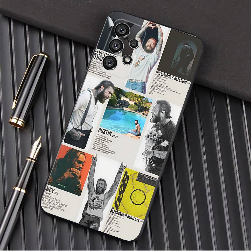 King P-Post M-Malone Phone Case For Samsung Galaxy A13,A21s,A22,A31,A32,A52,A53,A71,A80,A91 Soft Black Shell