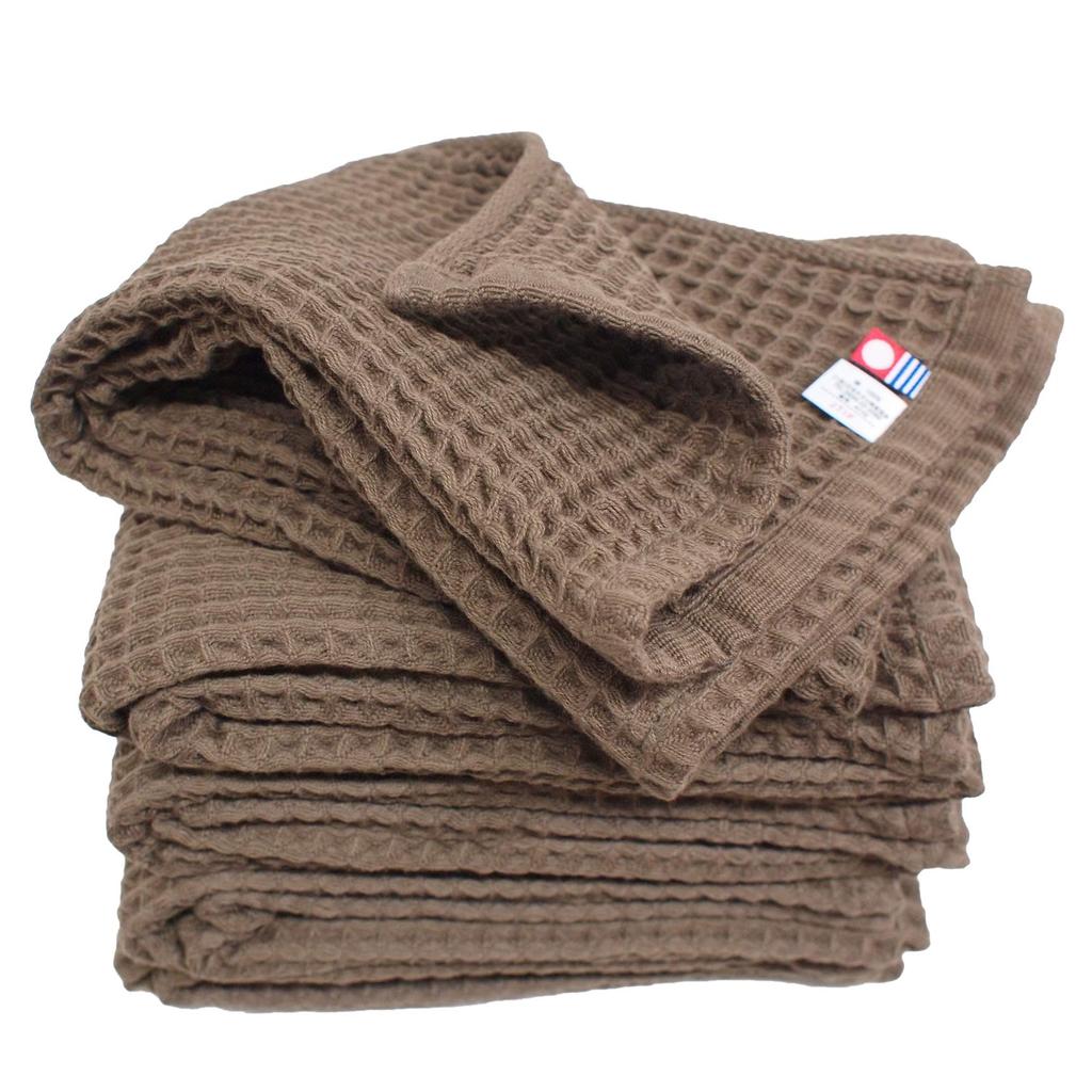 Imabari Towel Imabari Waffle Towel, Brown, 5-Piece Face Towel Set, SB-459, 100231106205-01-02, 5-Piece Set
