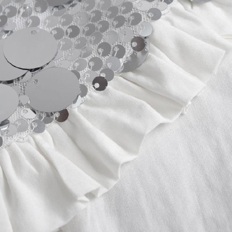 Sophisticated Sparkling Sequins Cape False Collar Elegant Pleated Ruffled Layering Shawl Clothing Accessory for Dress