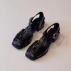 Women's Sandals 2025 Summer New Fashion Weave Vintage Breathable Roman Shoes Lightweight Comfortable Buckle Strap Casual Shoes