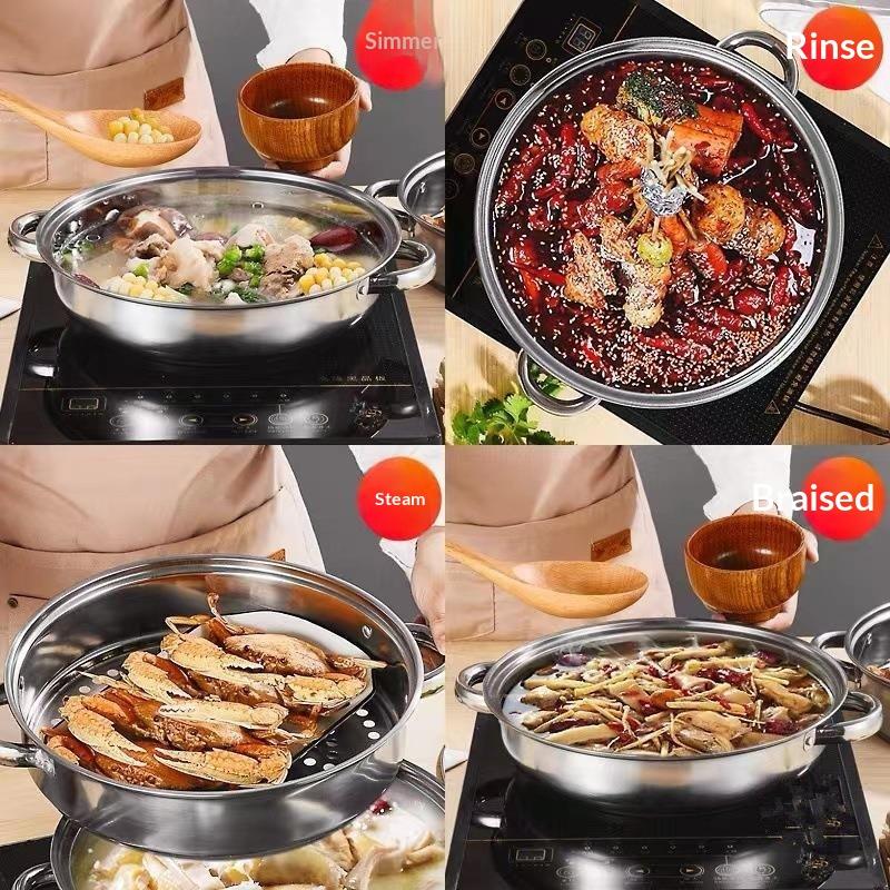 Stainless Steel Single/Double-Layer Steamer Basket Strainer Pot Steaming Grid Thickened Generic Food Steam Rack Home Cooking