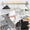 Tapete Secador de Louça para Cozinha, Silicone, Design Inclinado, Antibacteriano, Secagem Rápida, Antiderrapante, Resistente ao Calor, Fácil de Limpar (Preto, 37 x 30 cm)