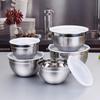5 Piece Mixing Bowl Stainless Steel Salad Storage Container Set with Airtight Snap Lids
