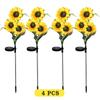 Solar Lights Outdoor Garden Decor 3 Heads Sunflower Light Waterproof Outdoor Lamp Auto ON/Off Decorative Lights for Garden Patio