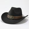 European and American retro western cowboy hat outdoor versatile felt top hat men's and women's jazz hat sun protection riding hat sun hat