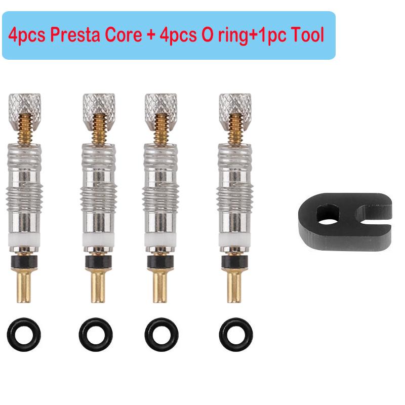 Bicycle Presta Valve Core Brass FV Nozzle Replacement MTB Road Bike Tubeless Core Remover Tool Alloy Tire Valve Caps Optional Valve Stems 1