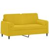 Vidaxl 2-Seater Sofa with Cushions, Yellow, 140 Cm, Velvet
