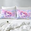 Blue And Pink Unicorn Three-Piece Quilt Cover 3D Digital Printing Bedding Set Bed Cover