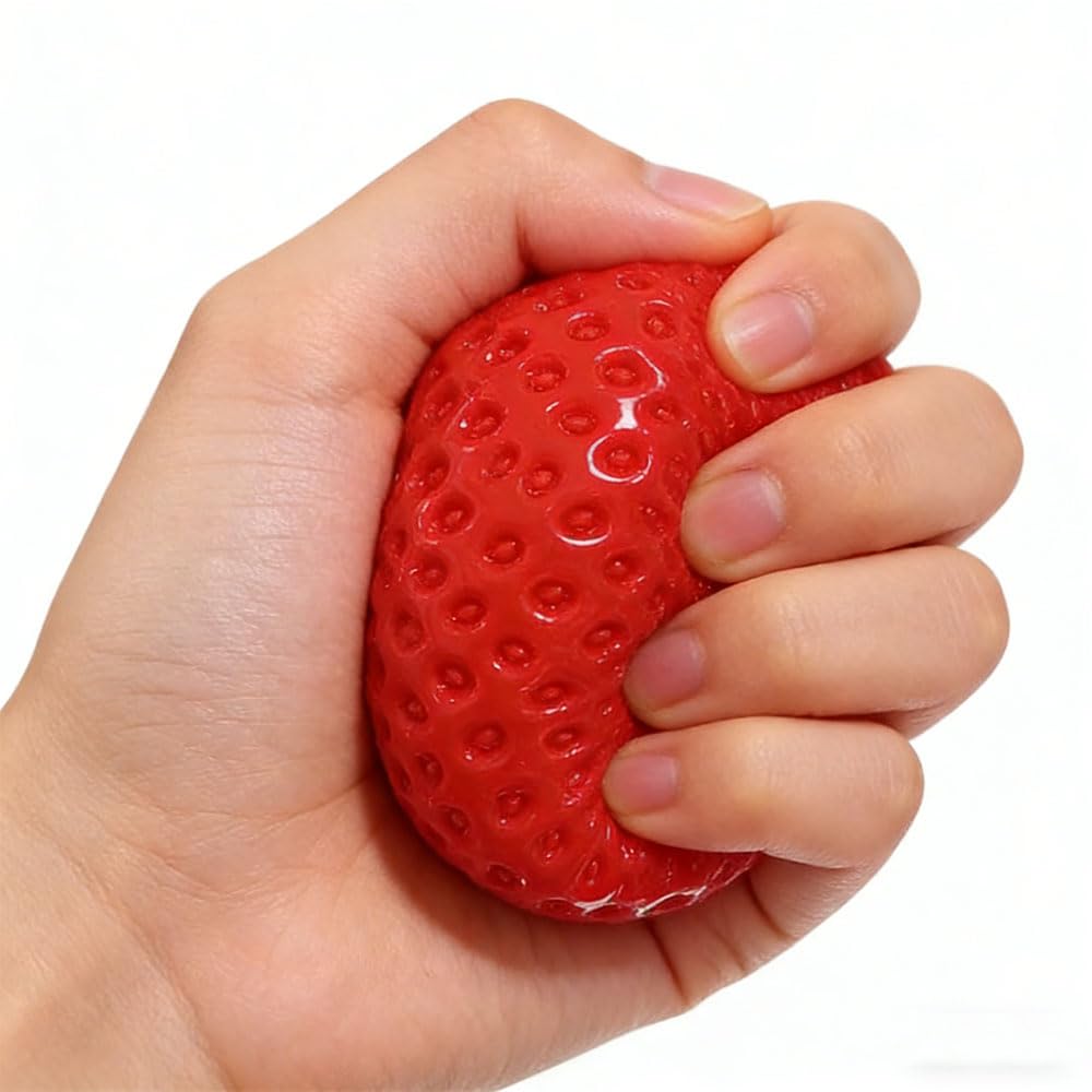 Strawberry Squeeze Toy Realistic Soft and Perfect for and A great stress reliever and relaxation gift for children and - Strawberry, Squishy,