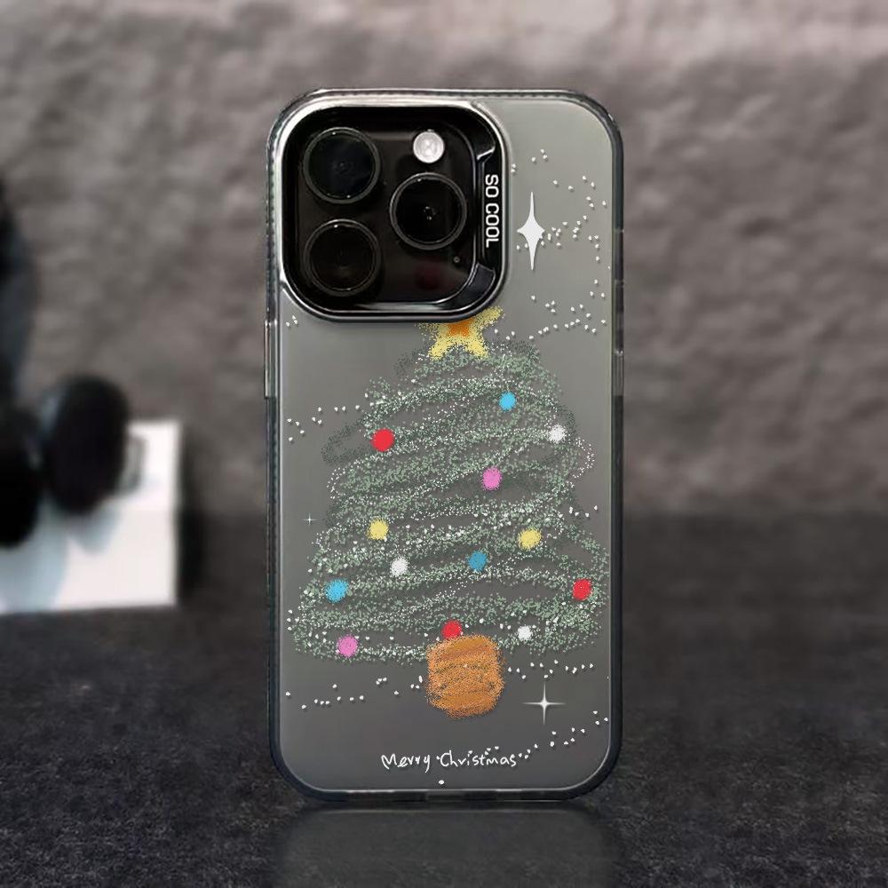 ins wind gypsy Christmas tree for iPhone17ProMaxIMD mobile phone protective case Apple 15 niche 16