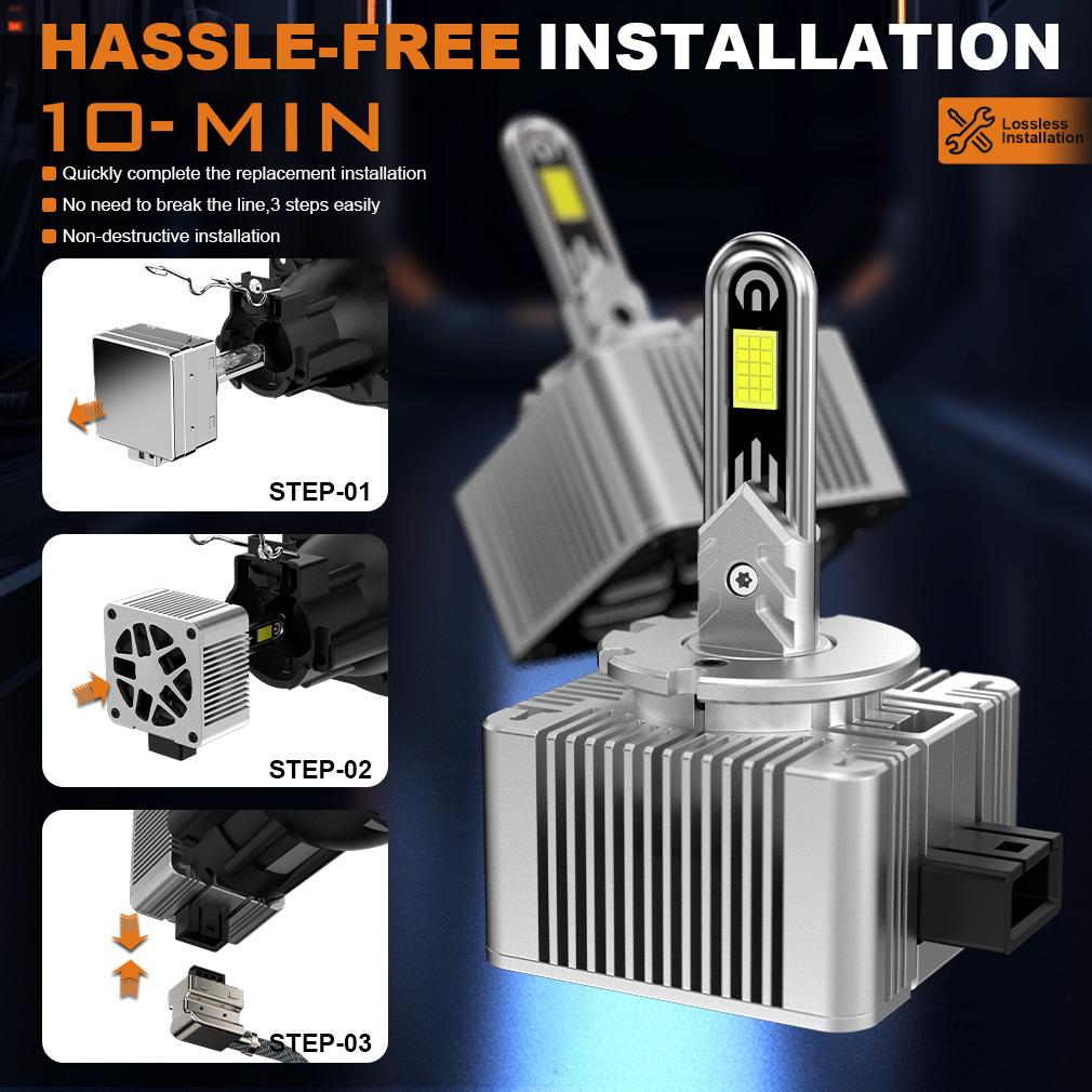 2Pcs 60000Lm D3S LED Headlight Bulbs D1S D2S D4S D1R D2R D3R D4R Turbo LED CSP Lights For BMW Benz Volvo Lamp Canbus 120W Headlamp 6500K