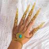 European & American Gothic Halloween Chain Finger Bracelet with Cone-Shape Nails
