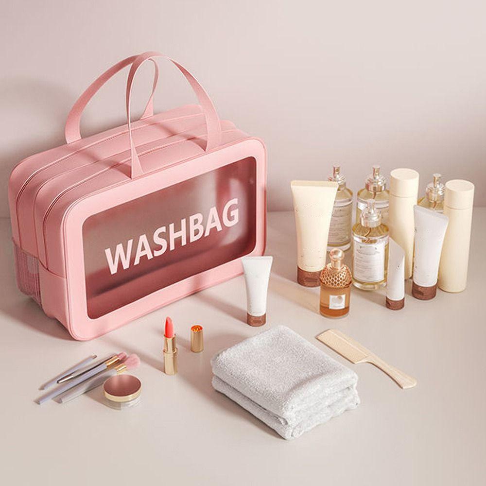 

Двухслойная косметичка на молнии, прозрачная дорожная сумка из ПВХ, женская/мужская