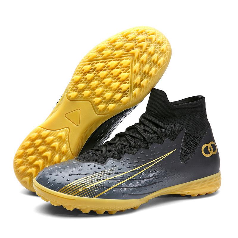 

Seamless fly-woven football shoes men s high-top AG long nails broken nails adult grass professional training shoes 46