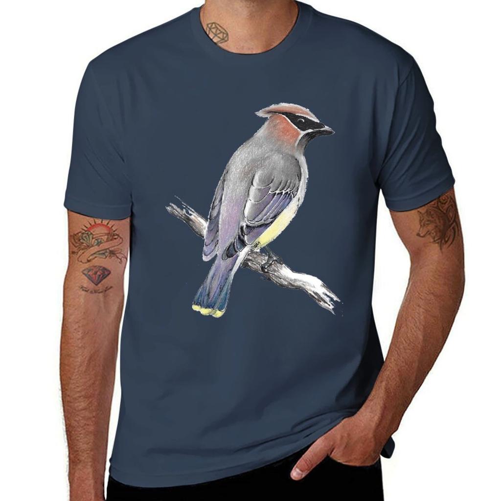 Cedar Waxwing Tshirt Work Wear Lightweight Tee