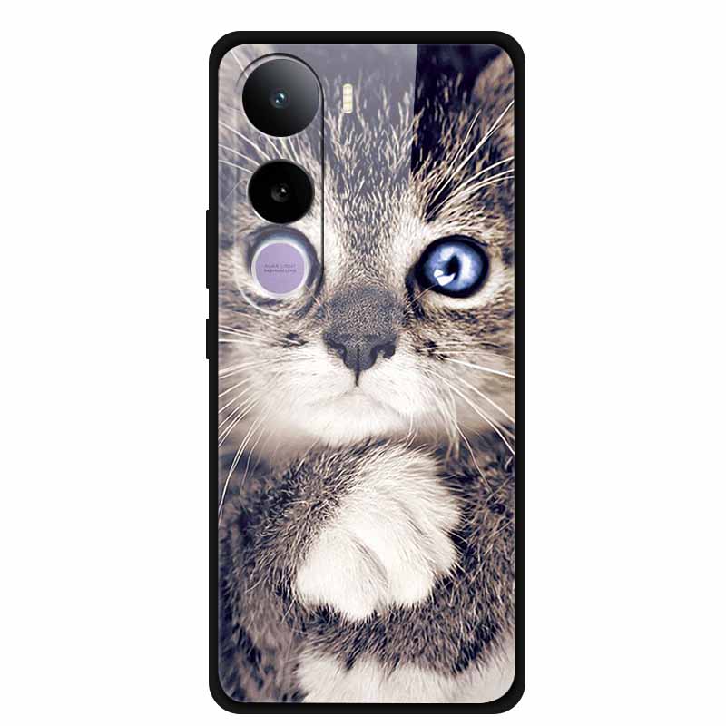 For Vivo Y400 5G Case Y 400 6.67" Animal Wolf Lion Tempered Glass Hard Back Cover For Vivo Y400 2025 Phone Cases Soft Bumper Bag