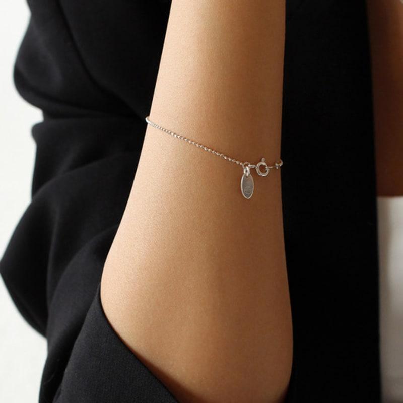 NORMALLEE [Silver 925] Glitter Ball Bracelet (S)