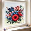 Creative American Flag Flower Bedroom Balcony French Window Decorative Sticker