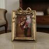 Antiker Goldener Fotorahmen Harz Schleifenknoten Verzierter Bilderrahmen Für Wohnzimmer Schlafzimmer Wandbehang Oder Tischaufsteller