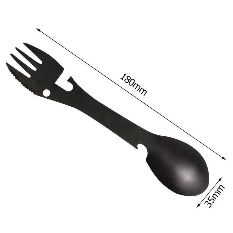 Outdoor-Überlebenswerkzeuge 5 in 1 Camping Multifunktionales EDC-Kit Praktische Gabel Messer