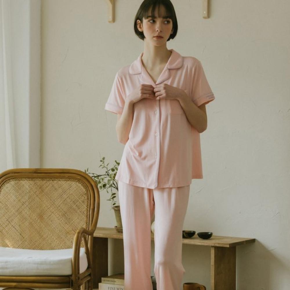 Frenchiel Micro Modal Crop Pajama Peach Orange  Fwpj301h M