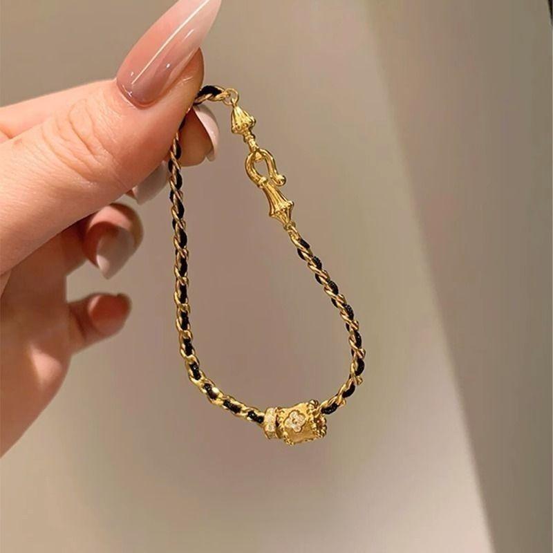 Black Small Waist Bracelet Second-hand Light Luxury Micro-encrusted Zirconia Decoration