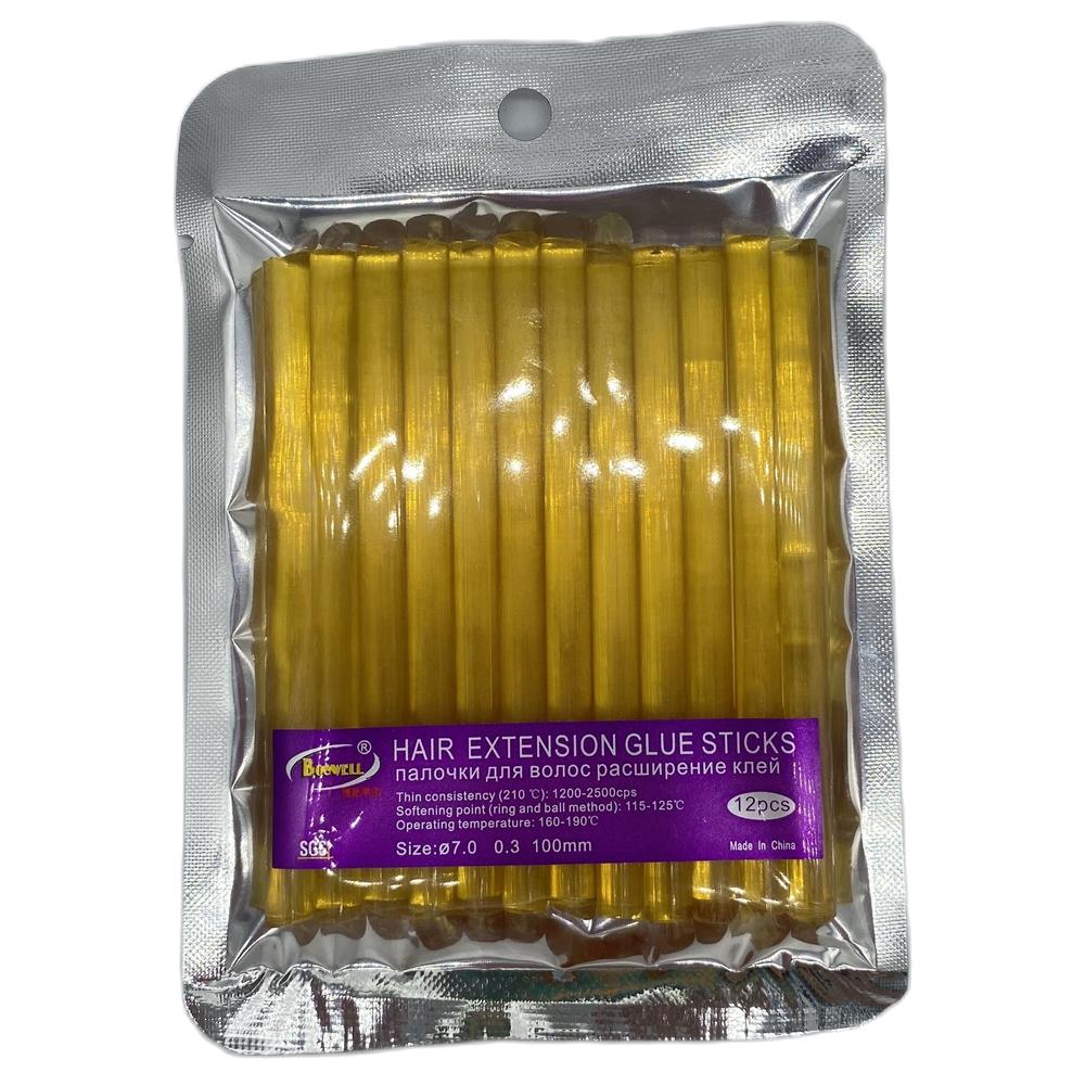 

24 PCS/Lot Yellow Hair Extension Glue Sticks Hot Melt Glue Stick for hair extension бурштин