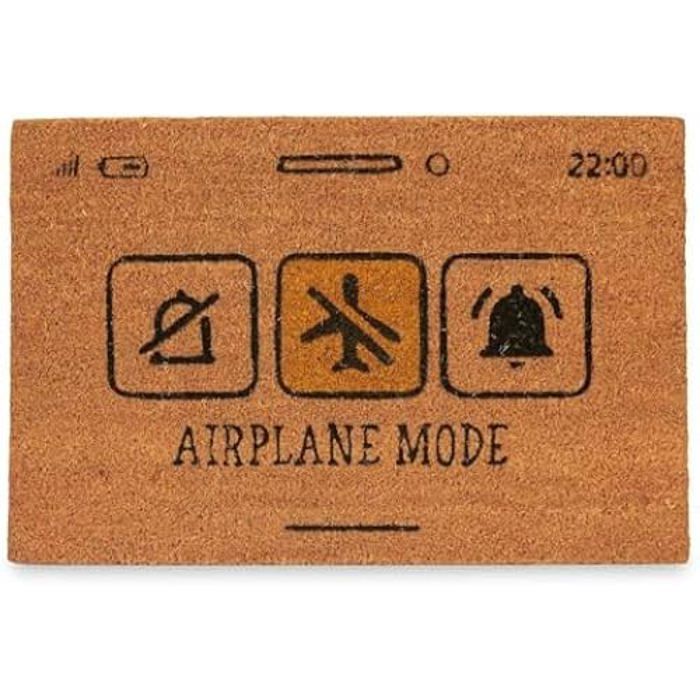 Paillasson - GIFT DECOR - Avion Jaune - 60 x 40 cm - Fibres naturelles - Multicolore