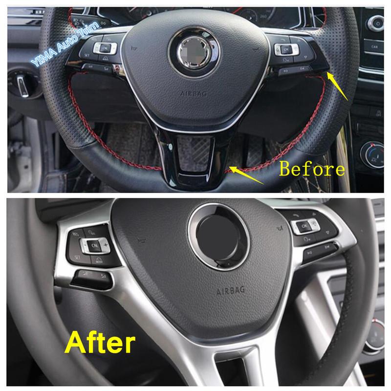 For Volkswagen Arteon 2018   Carbon Fiber Look / Matte Auto Steering Wheel Decor Frame Cover Trim Interior Accessories