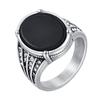Vnox Rock Punk Stijlvolle Roestvrijstalen Ringen voor Mannen, Onyx Steen Zwart Glas Optie Ring, Feest Bruiloft Mode Sieraden Cadeau Nieuw