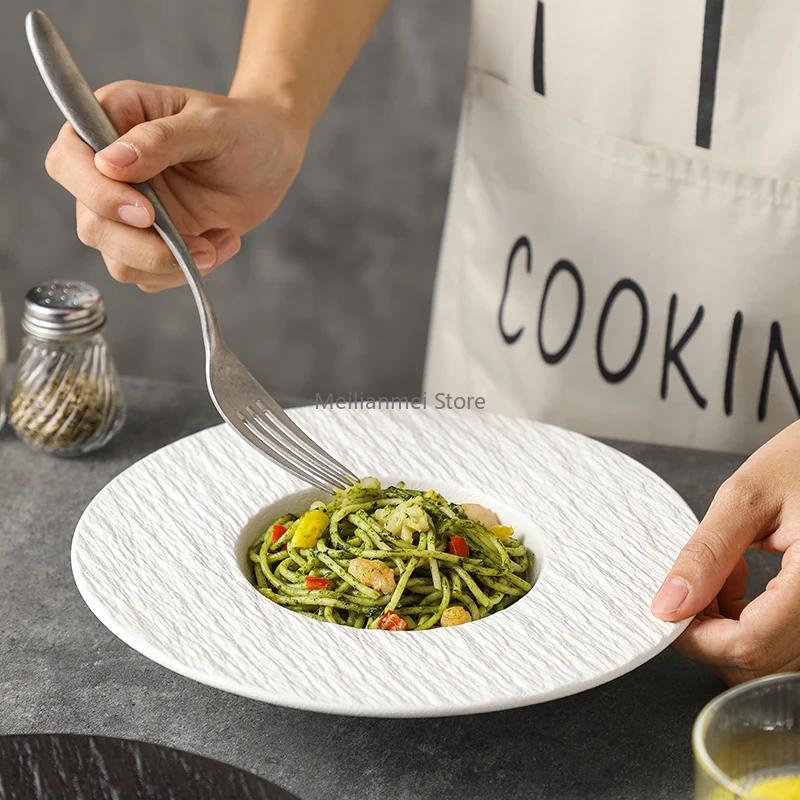 Spaghetti Plate High-end Western Food Plates Ceramic Salad Plate Dish Plates Japanese Tableware Soup Plates, Restaurant Plate