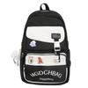 Women Contrast Color Large Capacity Schoolbag Letter Print Backpack for Middle School Students