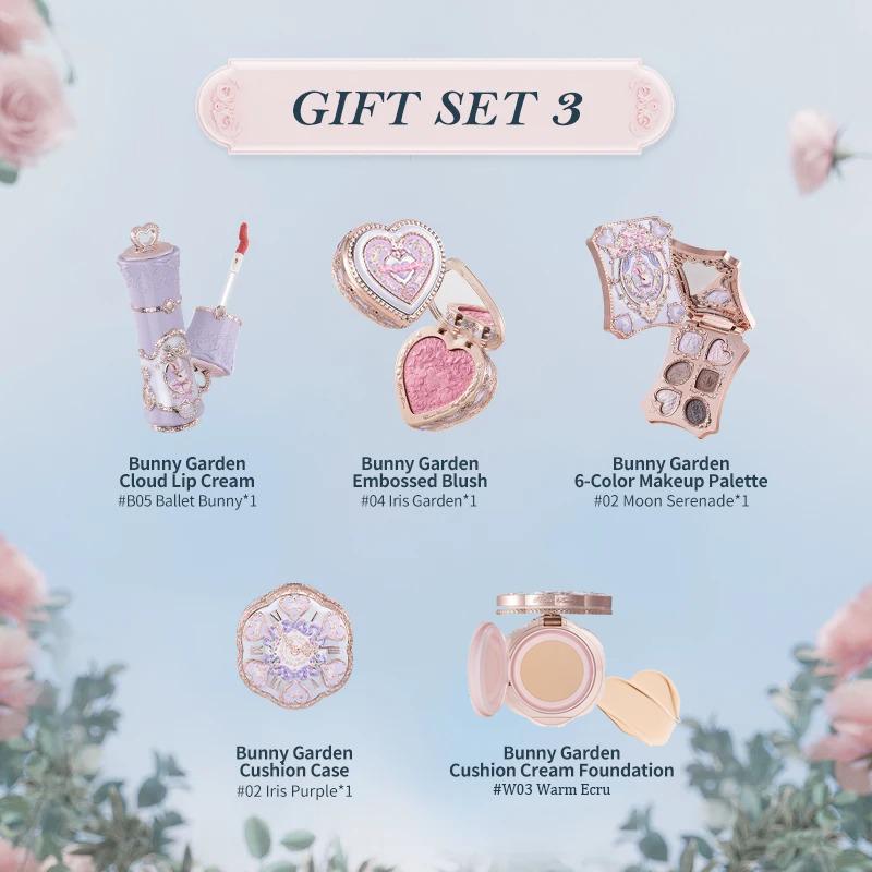 Flower Knows Bunny Garden Collection Gift Set Makeup Palette Lipstick Lip Cream Blush Cushion Cream Foundation Kit De Maquillaje