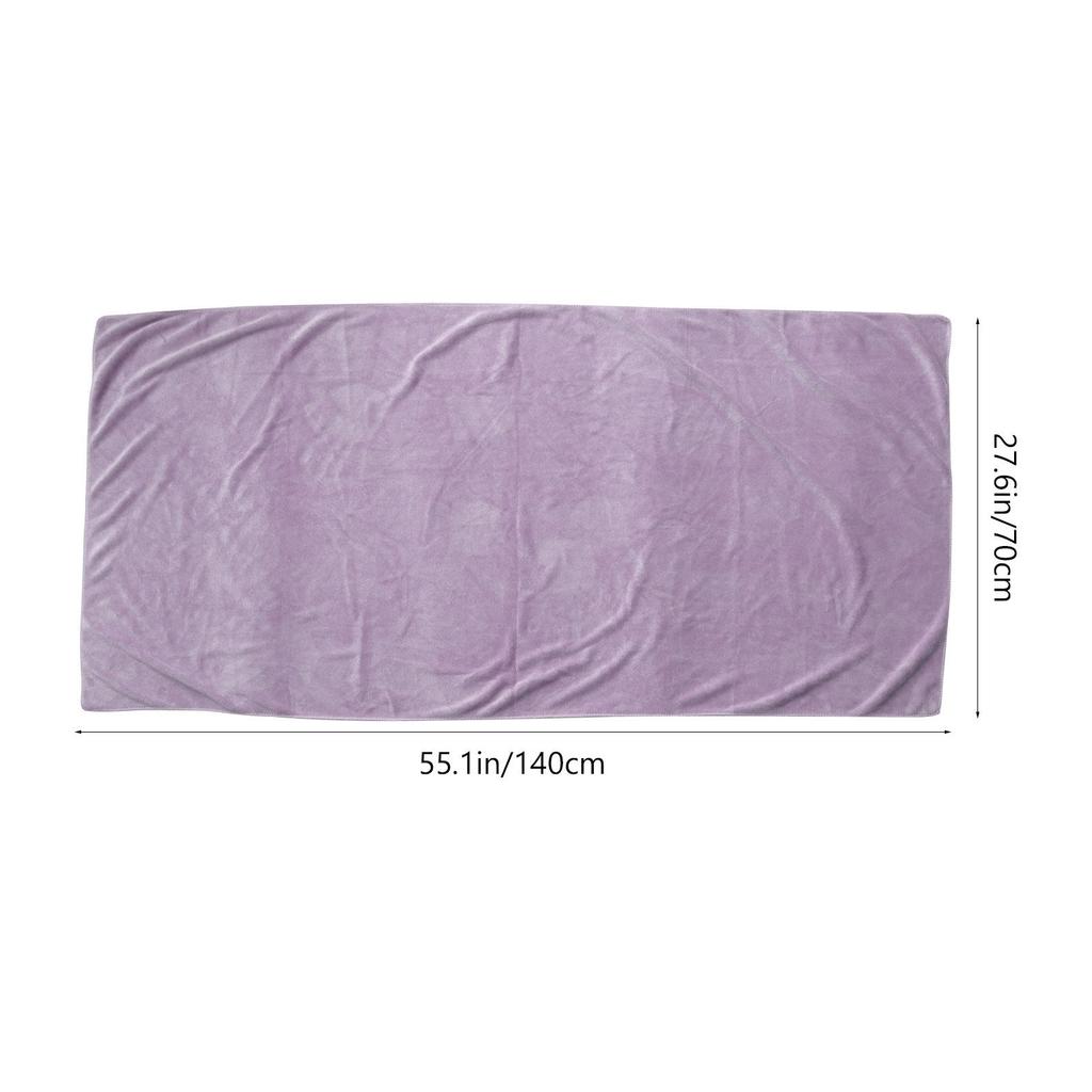 Microfiber Bath Towel 70x140cm Light Purple Lightweight Quick Dry Super Absorbent Texture for Women Bath Spa Beach