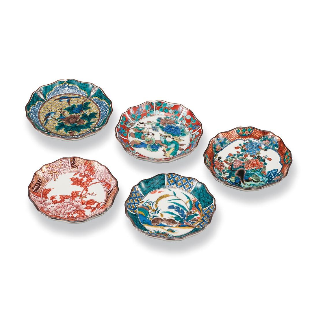 

Kutani ware Iwataya 3.5-inch plates set, historical paintings AP7-0106