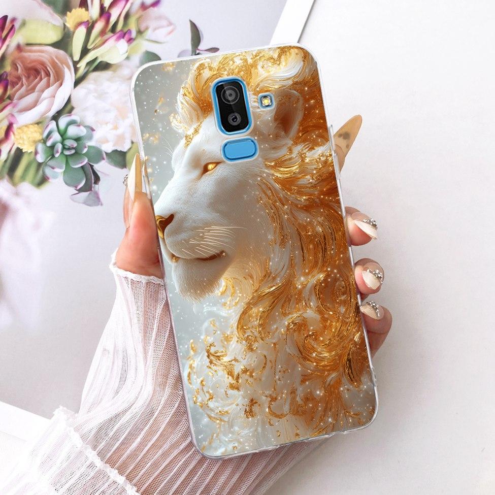 Clear Cover For Samsung J8 2018 Case SM-J810G Cute Cat Fashion Butterfly Funny 2D Painted Casing For Samsung Galaxy J8 2018