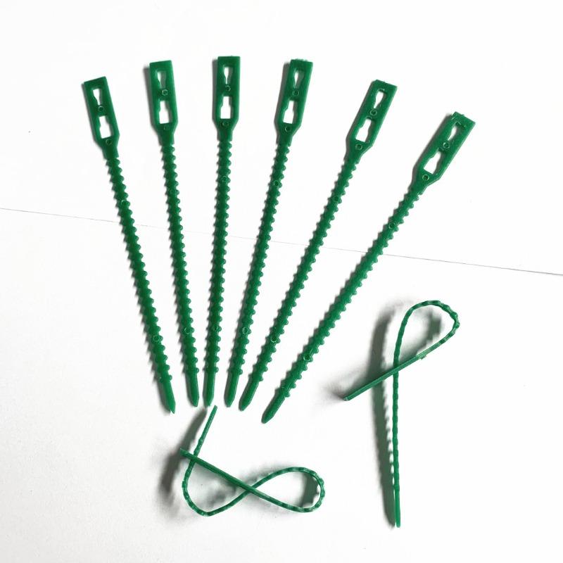 100pcs Green Plant Ties Reusable Garden Fasteners for Climbing Plants Tomatoes Vines Support