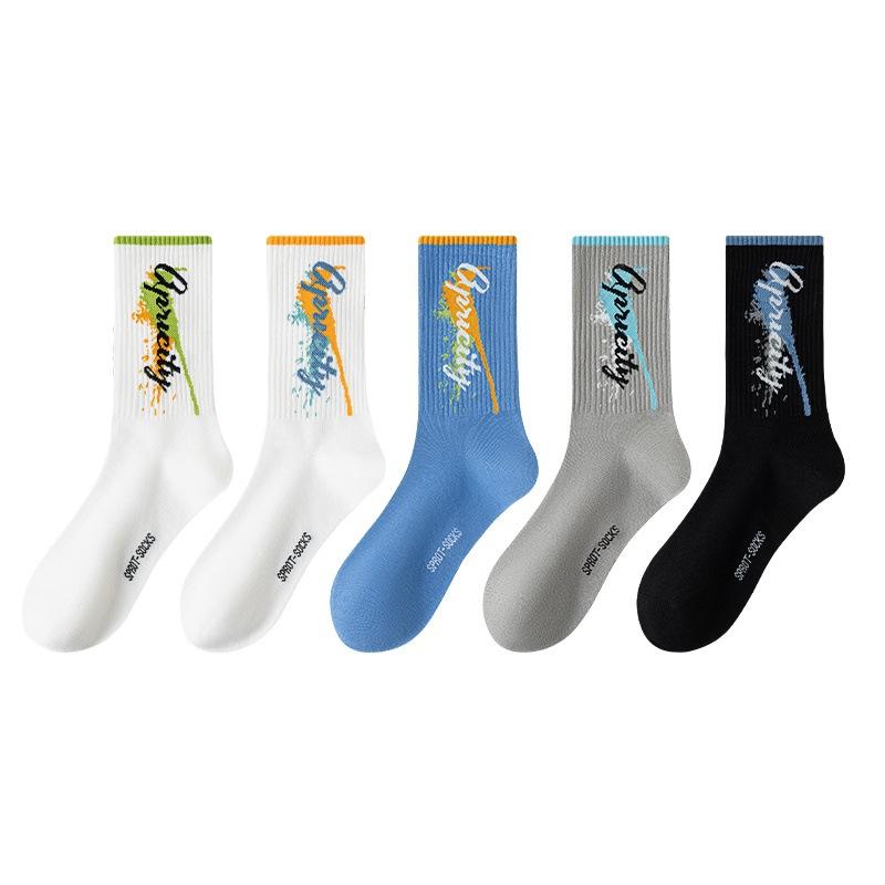 Male Spring and Autumn Basketball Deodorizing Students In The Tube Cotton Socks