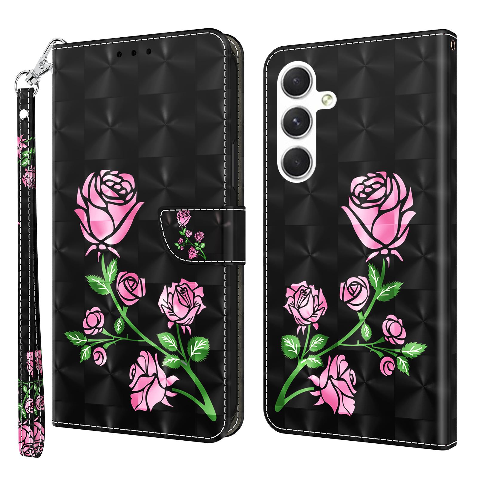 

Чехол-подставка с рисунком из кожи для Samsung Galaxy A16 5G/A16 4G Rose Flower