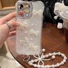 Neue Diamantbesetzte Perlen-Schleife Handy-Kette Schlüsselanhänger Anhänger Tasche Anti-Fall-Kette Handgefertigter Perlen-Handy-Anhänger